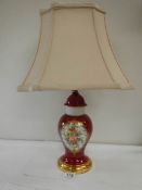 A hand painted table lamp