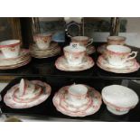 A Victorian china tea set, 35 pieces.