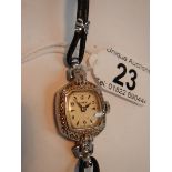 A ladies Timex Art Deco wrist watch in working order.