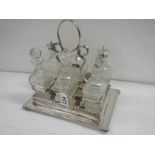 A good Victorian 6 bottle cruet with cut glass bottles.