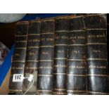 A set of 6 antique Bibles with many illustrations, some covers need attention.
