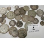 A mixed lot of British pre 1947 silver coins, approximately 198 grams,