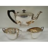 A 3 piece silver plate tea set in good condition.