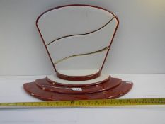 A 20th century shop display stand with 4 levels, 19" tall x 14" wide.