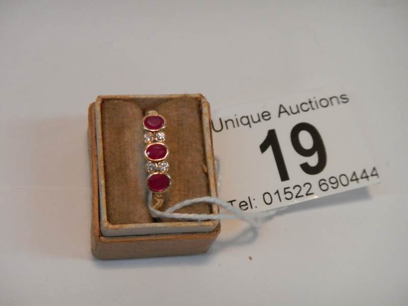 An 18ct gold diamond and ruby ring, - Image 2 of 2