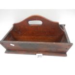 An old mahogany cutlery box