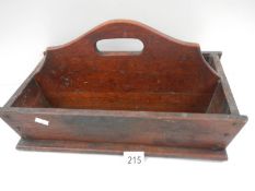 An old mahogany cutlery box