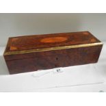 An inlaid birds eye maple glove box.