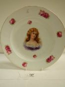 A mid 20th century Czeckoslovakian cabinet plate, 13" diameter, in good condition.