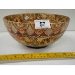 A mid to late 20th century hand painted bowl, 9.5" diameter.