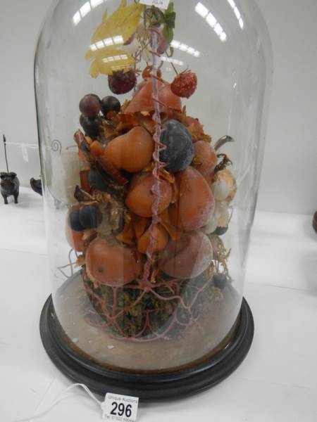 A Victorian fruit display under glass dome. - Image 2 of 4