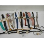A mixed lot of ladies and Gent's wrist watches, (approximately 23).