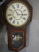 A Victorian drop dial regulator wall clock.