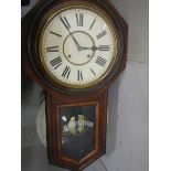 A Victorian drop dial regulator wall clock.