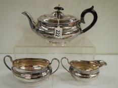 A good 3 piece silver plate tea set.