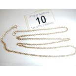 A long 9ct gold chain weight 4g length 21 inches