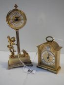 2 good small mantel clocks in working order.