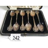 A cased set of commemorative spoons for the Miniature Rifle Society.