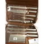 A complete and unused set of Waltman chefs knives.