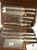 A complete and unused set of Waltman chefs knives.