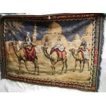 A large wall hanging of camels, good colours,