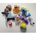 A collection of small premium toys and plsuh including Teenage Mutant Ninja Turtles, Warcraft,