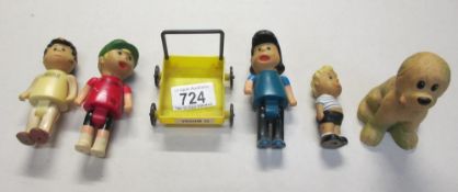 Rare The Perishers 1979 Film Fair set of 5 figures and cart