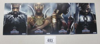 4 Marvel Black Panther promotional postcards
