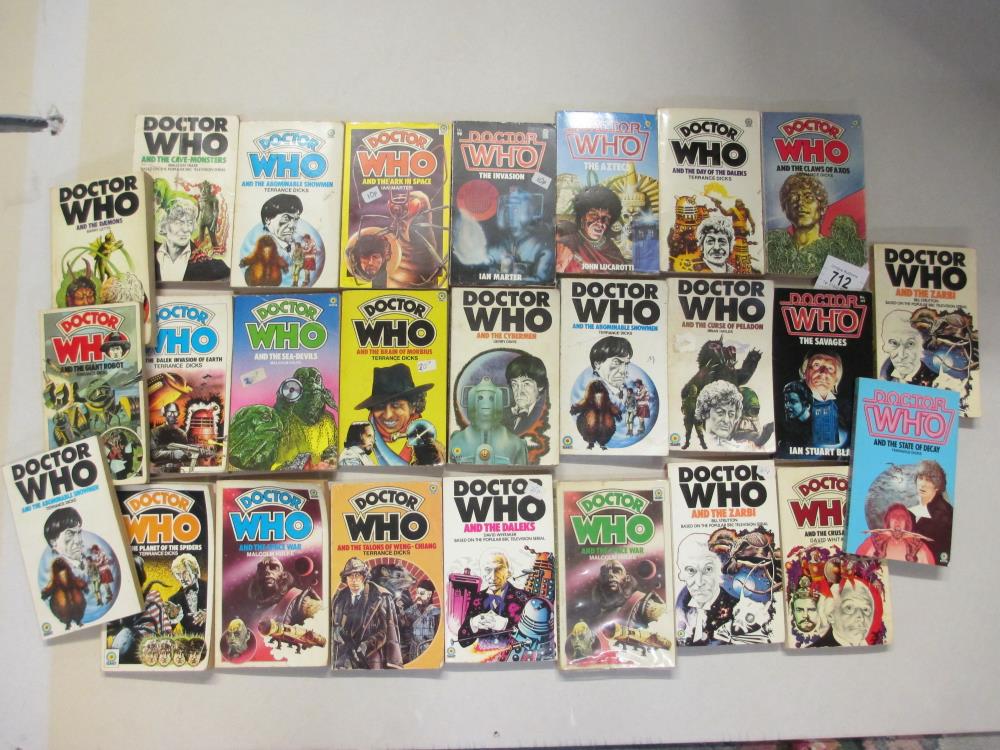 A collection of approximately 26 vintage Doctor Who paperback books all published by Target