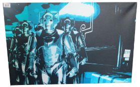 A canvas print of a Cyberman by D3D - Doctor Who canvas measures 32 inches (80cm) wide by 22 inches