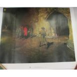 4 signed unframed prints including Terence Cuneo Ceremony of the Keys,