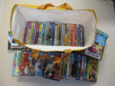 A collection of approximately 60 childrens DVDs