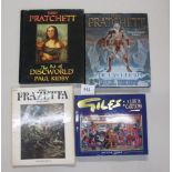 4 books incluidng Terry Pratchett The Art of Discworld, Terry Pratchett The Last Hero,