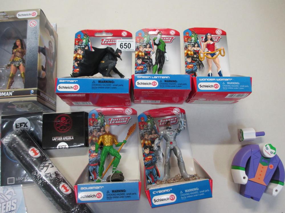 A collection DC superhero toys and ephemera including boxed Schleich Justice League figures, - Image 3 of 3