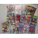 A collection of 33 Thor comics including 377-378,390,408,411 x2, 416, 428, 431, 429, 450, 432 x2,