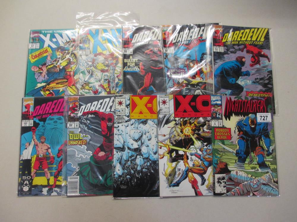 10 1st edition comics in plastic covers including Daredevil, X-Men,
