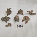 6 pre-Columbian? painted terracotta stylized animals (1 a/f)