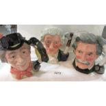 3 Royal Doulton character jugs - Walrus & Carpenter D6604, Apothecary D6567 and Mark Twain D6654.