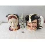 2 Royal Doulton character jug - Catherine of Aragon D6643 and Capt. Henry Morgan 886231.