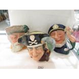 3 Royal Doulton character jugs - Long John Silver D6335, Robinson Crusoe D6532 and Old Salt D6551.