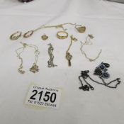 A mixed lot of jewellery including approximately 4 grams of gold.