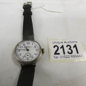 A Favre-Leuba 1940's Sandow watch with silver case, in working order.