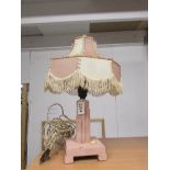 A 1930's table lamp with shade.