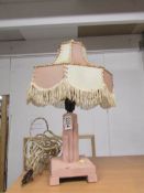 A 1930's table lamp with shade.