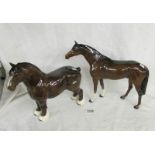 2 large Beswick horses being a hunter and Burnham Beauty.