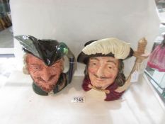 2 Royal Doulton character jugs - Robin Hooe D6527 and Porthos D6440.