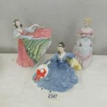 2 Royal Doulton figurines being Anne and Elyse together with a Coalport Age of Elegance figurine