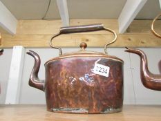 An oval Victorian copper kettle.