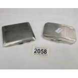 2 silver cigarette cases (approximately 175 grams)