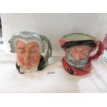 2 Royal Doulton character jugs - Falstaff D6287 and The Lawyer D6498.